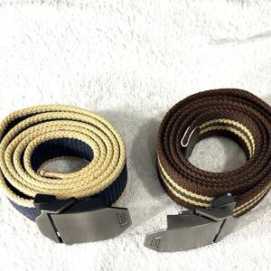 Men NWOT NOS Woven Belts Brwn W/Tan/Olive Grn Stripe 1-Not Blue\Tan Stripe Sz 46